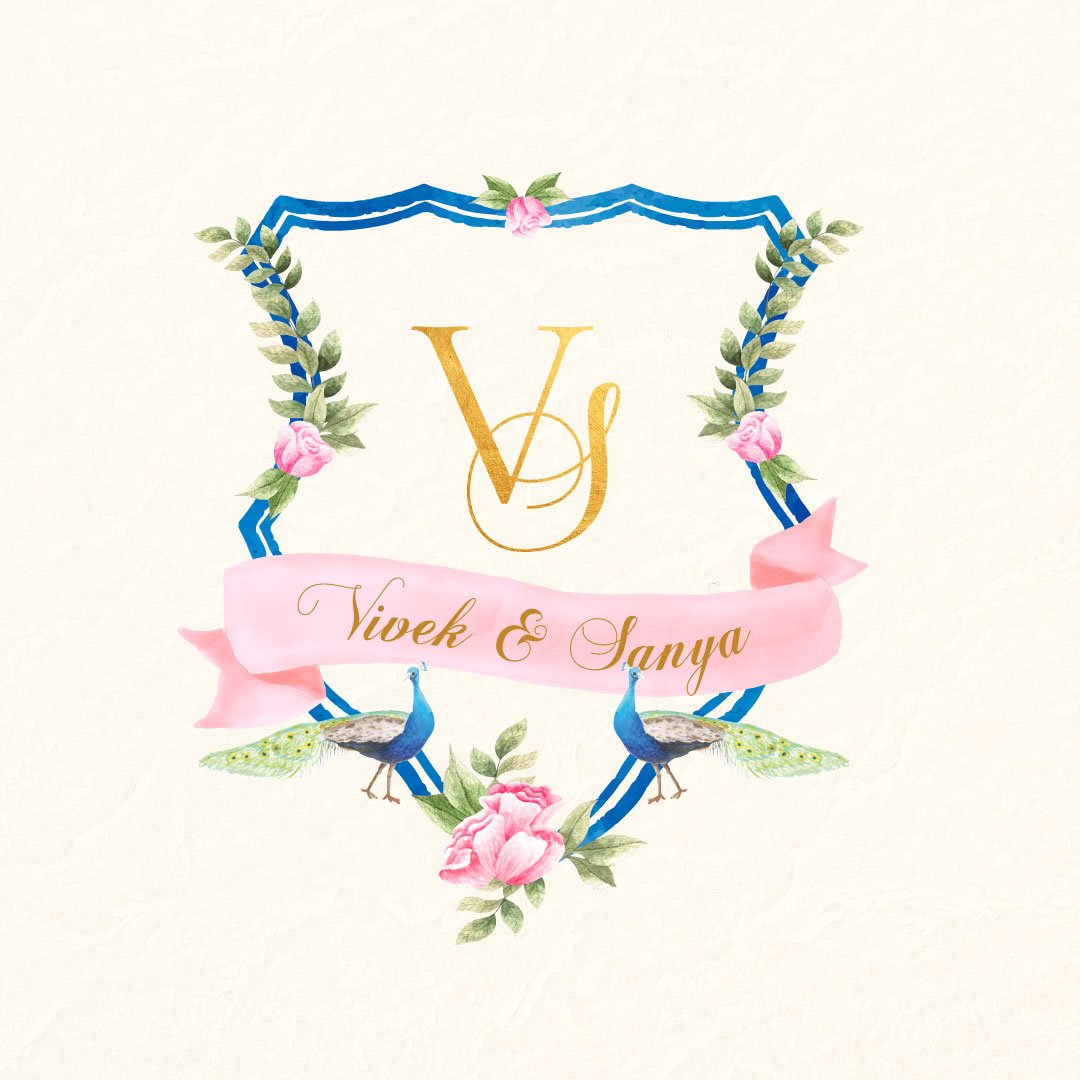 Elegant Peacock Floral - Wedding Logo
